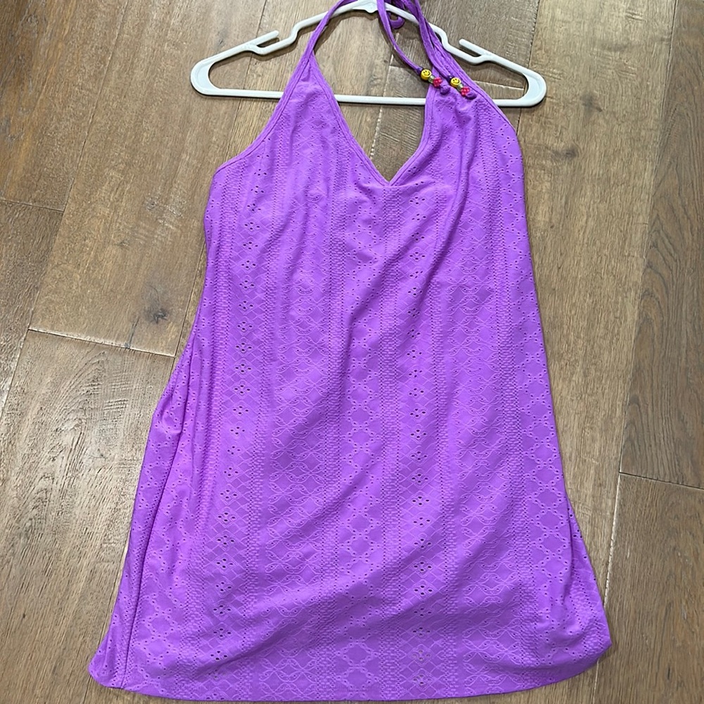 Swim cover / Dress light purple with smiley faces